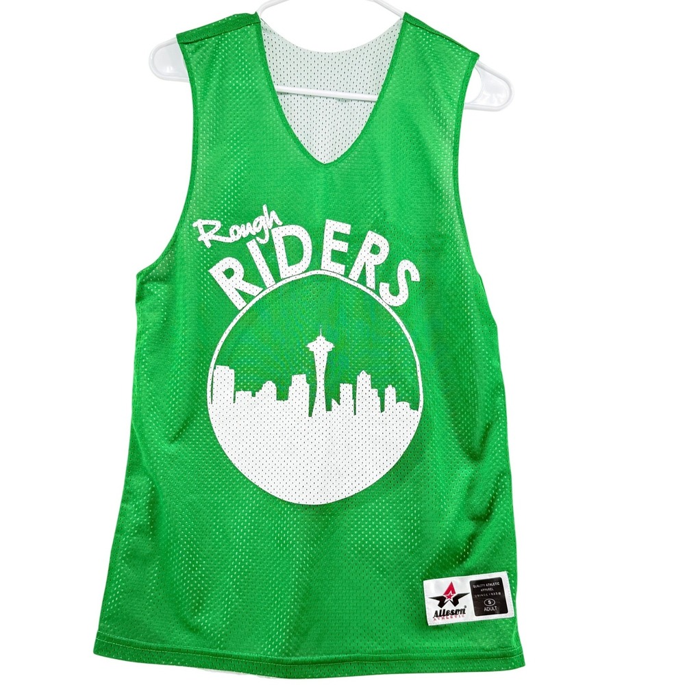 Rough Riders Reversible Jersey Alleson Athletic Adult Small Green White Mesh